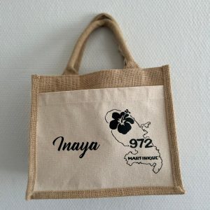 Petit sac en jute personnalisé