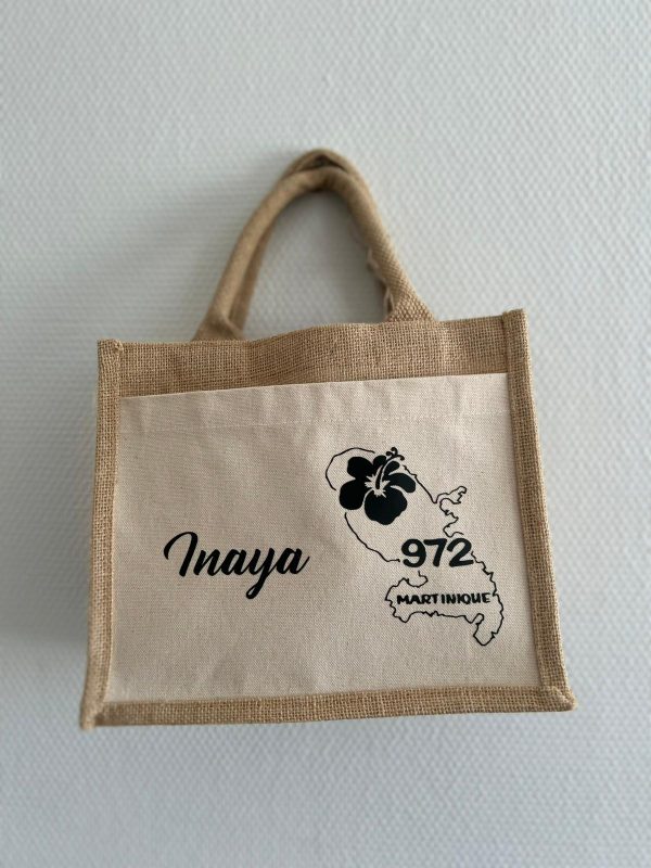 Petit sac en jute personnalisé